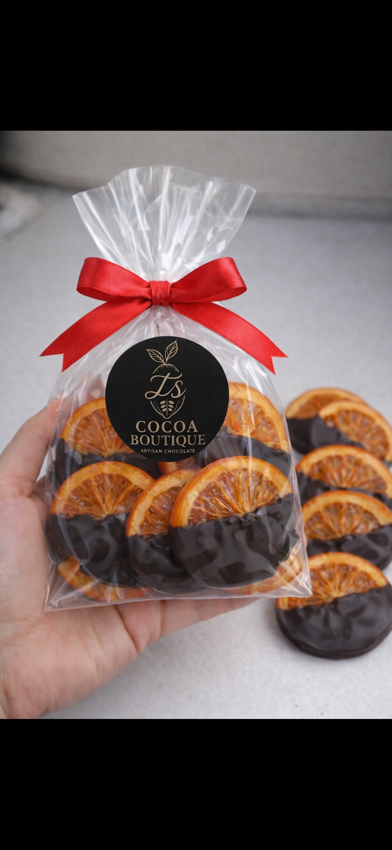 Chocolate-Dipped Candied Orange Peels (8-Piece Gift Bag)